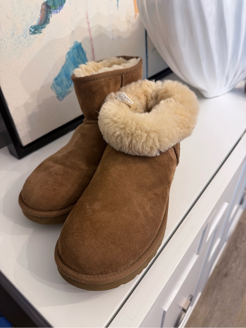 Ugg Classic Mini II Chestnut Suede Shearling-Lined Short Boots - Picture 2 of 9